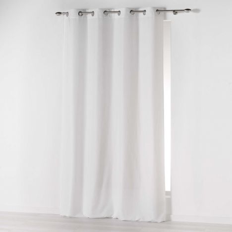 Absolu Plain Eyelet Single Voile Curtain Panel - White