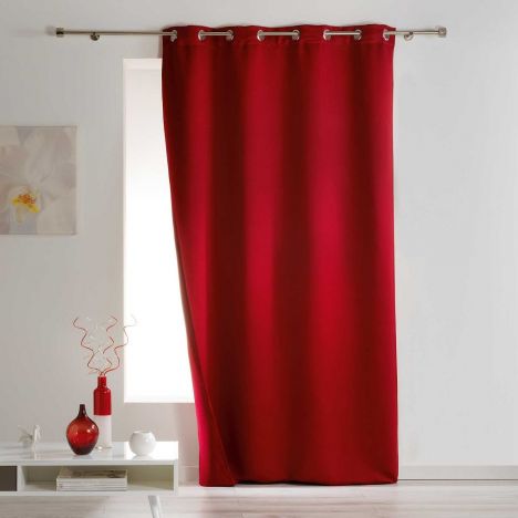 Covery Insulating Thermal Blackout Single Curtain Panel with Eyelets - Red