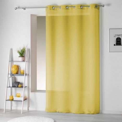 Pointille Striped Eyelet Voile Curtain Panel - Yellow