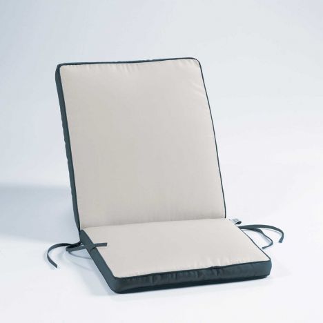 Oasis Two-Tone Waterproof Armchair Cushion Pad - Cream & Charcoal Grey