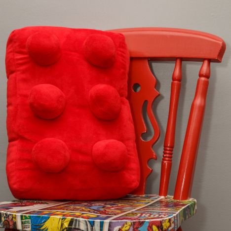 Lego Building Brick Cushion - Red