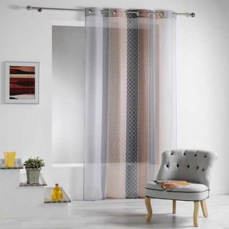 Galliance Geometric Eyelet Voile Curtain Panel - Copper