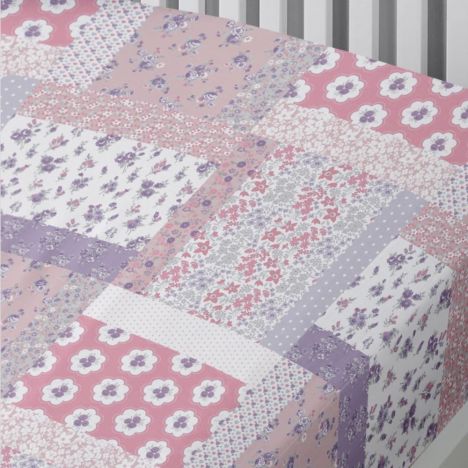 Mermaid Patchwork Kids Fitted Sheet - Pink