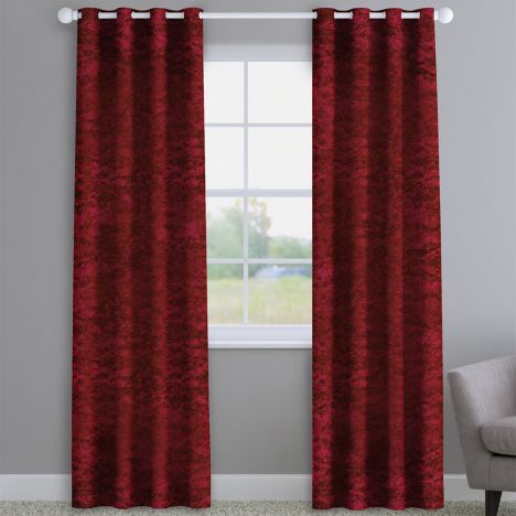 Crushed Velvet Ruby Red Made to Measure Curtains