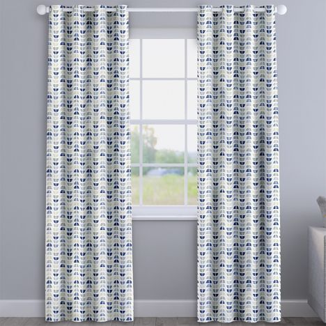 Odense Geometric Blue Made To Measure Curtains