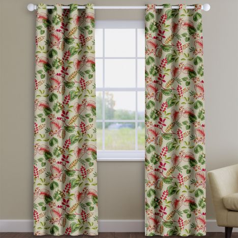 Fandango Cassis Purple Tropical Floral Made To Measure Curtains