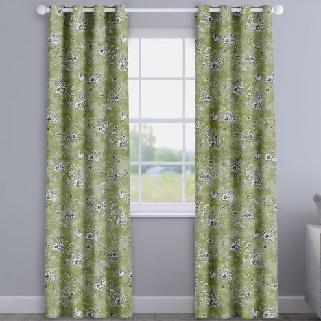 Rosamund Willow Green Floral Made To Measure Curtains