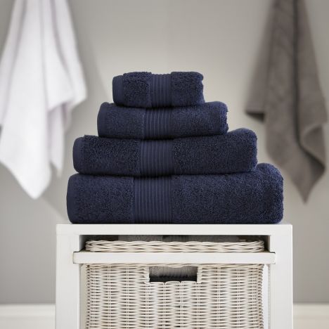 Bliss Pima 100% Cotton 650gsm Bathroom Towel - Navy