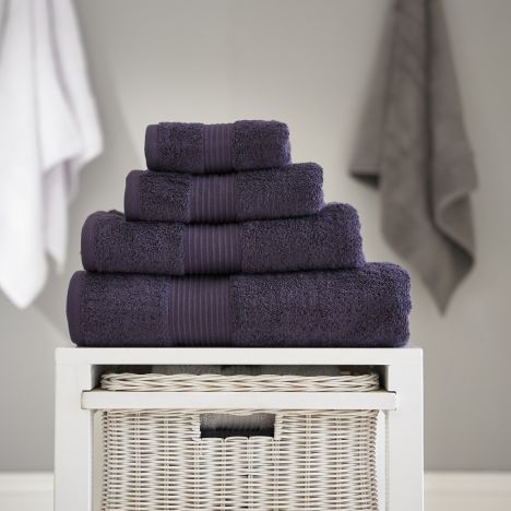 Bliss Pima 100% Cotton 650gsm Bathroom Towel - Aubergine Purple