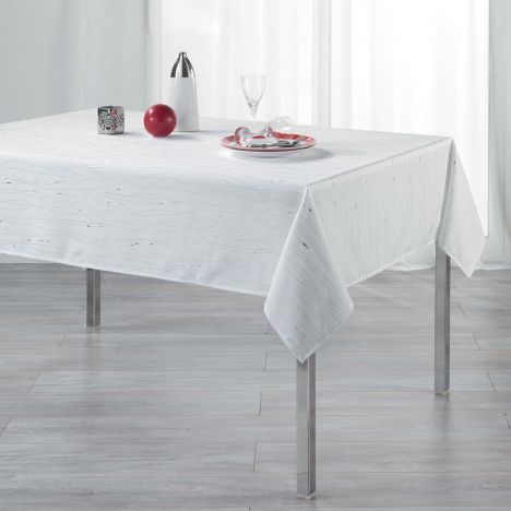 Filiane Applique Polyester Tablecloth - White