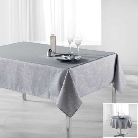 Palacio Silver Printed Tablecloth - Grey