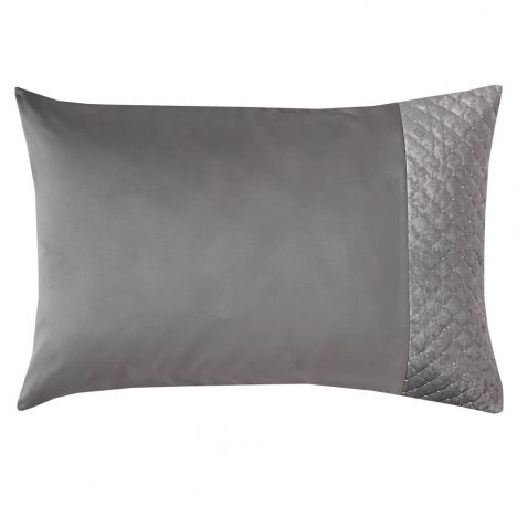 Kylie Minogue Gia Quilted Velvet Housewife Pillowcase - Ombre Grey