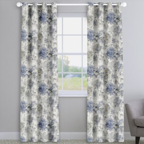 Woodland Saxon Blue Trees Made To Measure Curtains