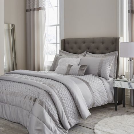 Catherine Lansfield Sequin Cluster Duvet Cover Set - Silver Grey