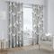 Kalmar Floral Fully Lined Eyelet Curtains - Grey