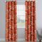 Bergen Orange Modern Floral Made To Measure Curtains