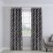 Kato Noir Black Modern Leaves Made To Measure Curtains