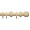 County Wood Fixed 28mm Complete Curtain Pole Set -  Cream