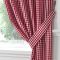 Gingham Check Kitchen Tape Top Curtains - Red