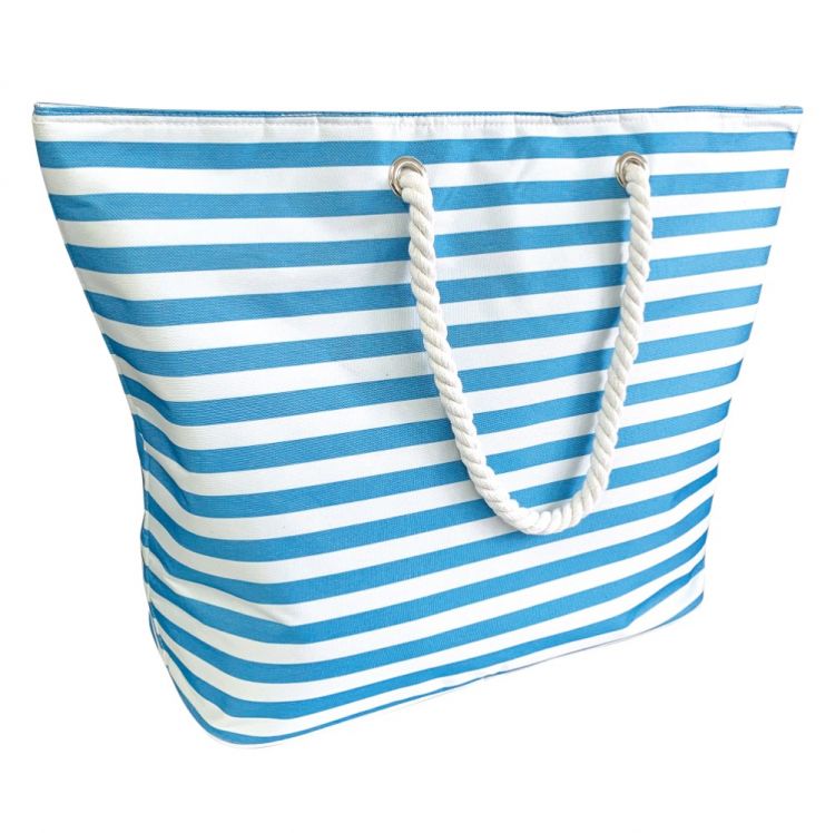 Striped | Beach | Cooler Bag | Blue | White | Tonys Textiles