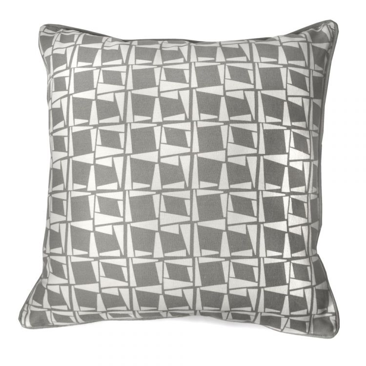Capella | Geometric | 100% Cotton | Cushion Cover | Grey | Tonys Textiles