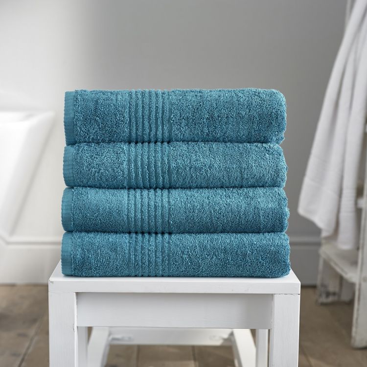 Eden | 100% Egyptian Cotton | 650GSM | Bathroom Towel | Teal Blue ...