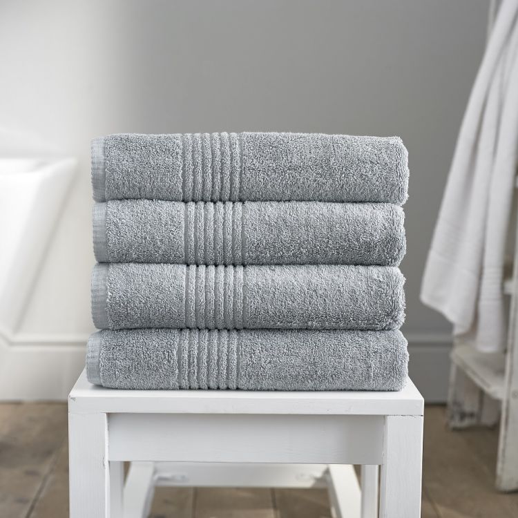 Eden | 100% Egyptian Cotton | 650GSM | Bathroom Towel | Silver Grey ...