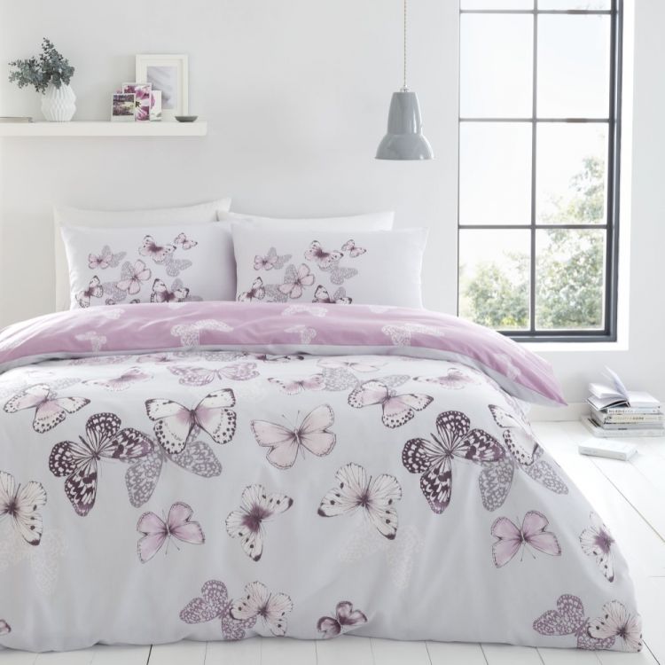Catherine Lansfield | Scatter Butterfly | Duvet Cover Set ...