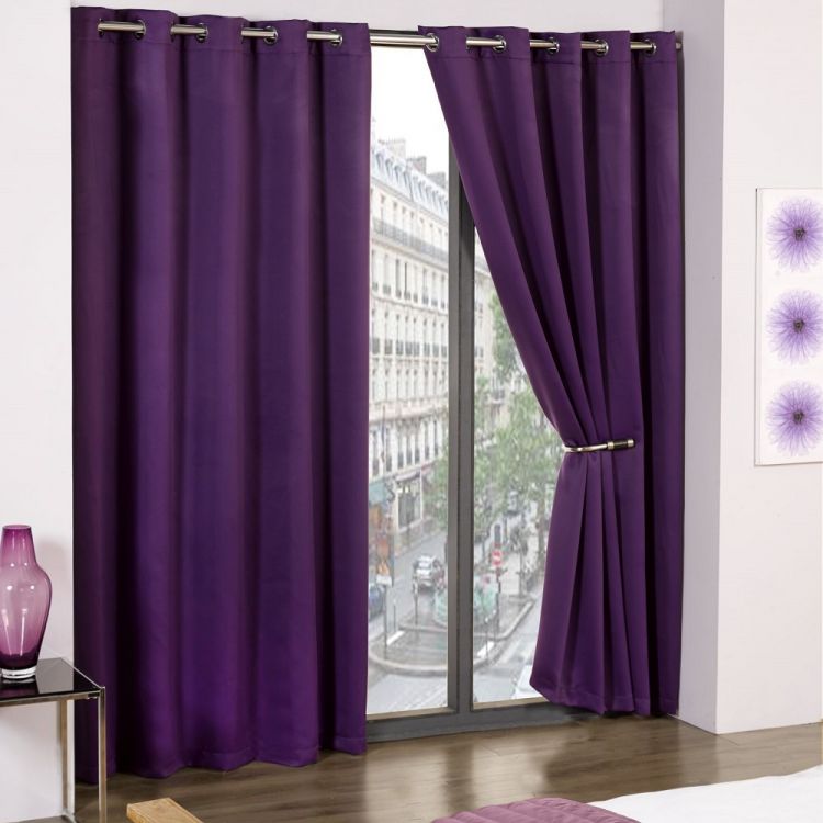 Cali Woven Blackout | Eyelet Curtains | Amethyst Purple | Tonys Textiles