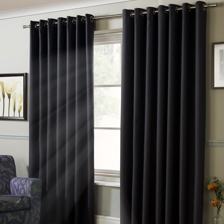 Thermal Lined | Blackout | Eyelet Curtains | Charcoal Grey | Tonys Textiles
