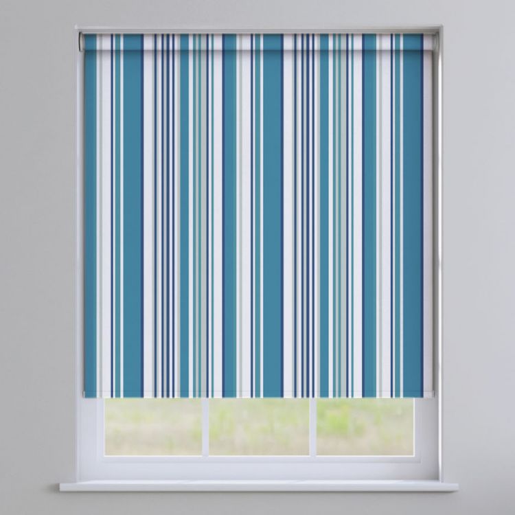 Henley Striped Roller Blinds Blue Tonys Textiles