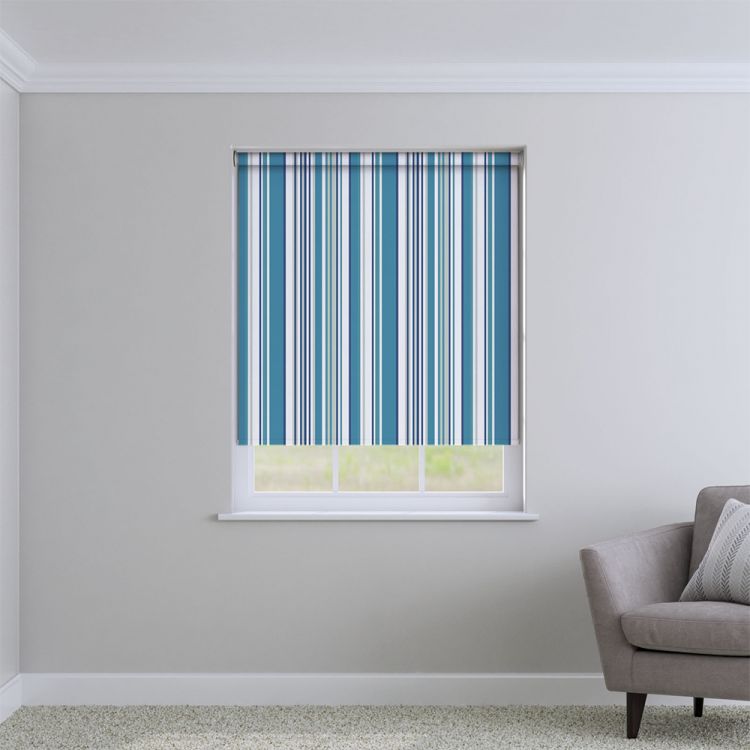 Henley Striped Roller Blinds Blue Tonys Textiles
