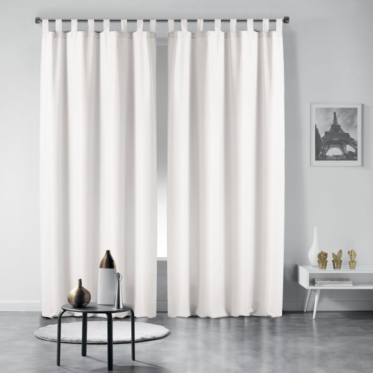 Essentiel | Plain | Tab Top | Curtains |White | Tonys Textiles